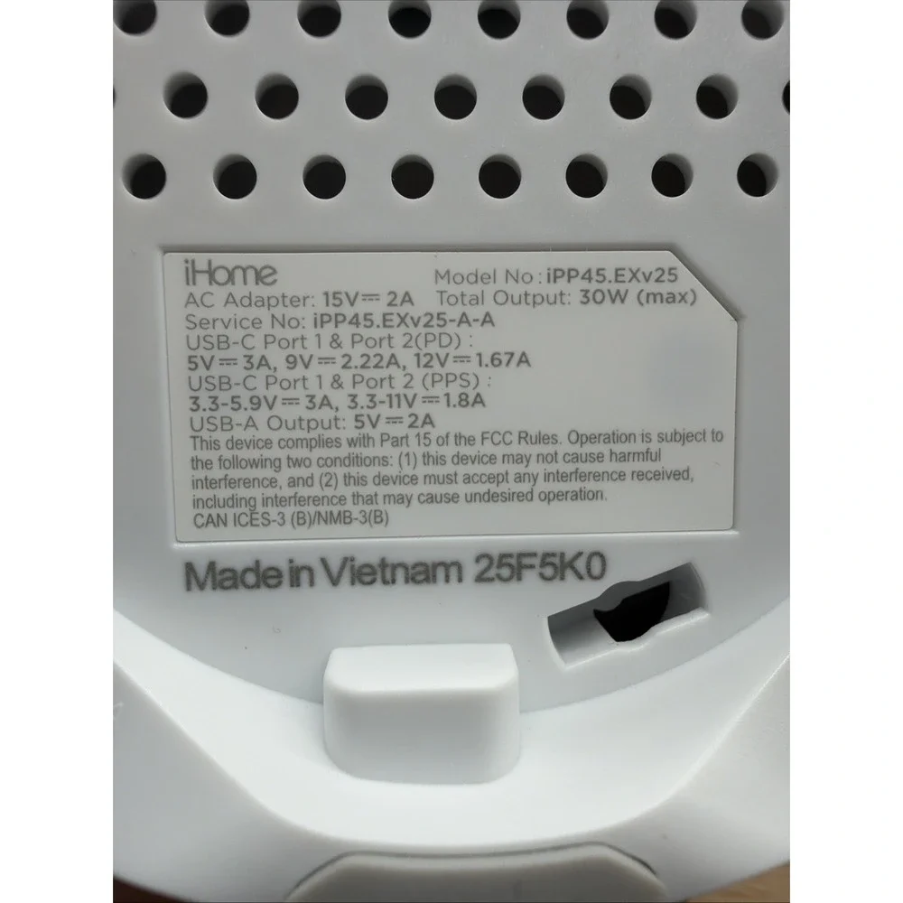 iHome PowerPlant USB Charger Faux Succulent 3 USB Charging Ports USB-C/USB-A NEW